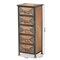 Baxton Studio Laurel Rustic Antique Grey Metal and Whitewashed Oak Brown Wood 5-Drawer Accent Storage Cabinet 182-11735-Zoro - alternate 3